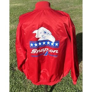 Vintage Snap-on Jacket Mens 3XL Red Satin Bomber‎ Made in USA Eagle 90s Tools